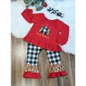 NWT Merry Christmas Embroidered  3Pc Set
